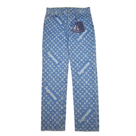 louis vuitton supreme monogram fake jeans|supreme x Louis Vuitton diamond.